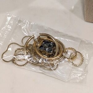 Unbranded Mixed Costume‎ Jewelry Set Gold Hoop Earrings Rings Necklace